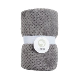 Waffle Soft Fleece Throw Grey - My - Wilko - thumbnail 1