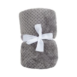 Waffle Soft Fleece Throw Grey - My - Wilko - thumbnail 3