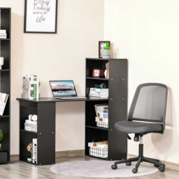 Portland Modern Compact 6-Tier Desk Black - Size: 120 x 55 x 120cm - Wilko - thumbnail 4