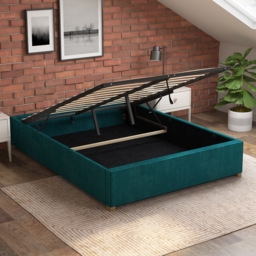 Aspire Furniture Double Emerald Plush Platform Ottoman Bed - Green - Aspire Beds - Wilko - thumbnail 3