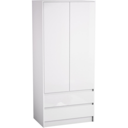 Vida Designs Glinton 2 Door 2 Drawer White Wardrobe - Size: 2 Door, 2 Drawer - Wilko - thumbnail 3