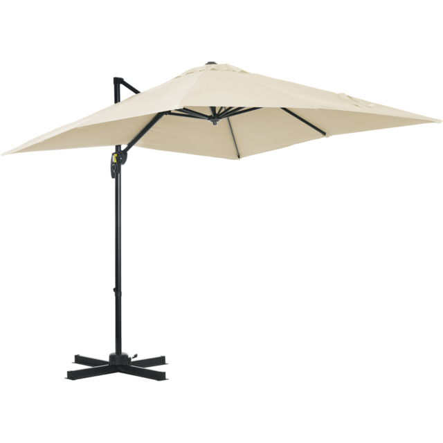 Outsunny Cream White Crank Handle Cantilever Parasol 2.5m - Size: 3m - Wilko - image 1