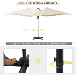 Outsunny Cream White Crank Handle Cantilever Parasol 2.5m - Size: 3m - Wilko - thumbnail 5