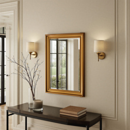 Yearn Gold Framed Beaded Classic Bevelled Wall Mirror 74 x 58.5cm - Size: 74 x 58cm - Wilko - thumbnail 3