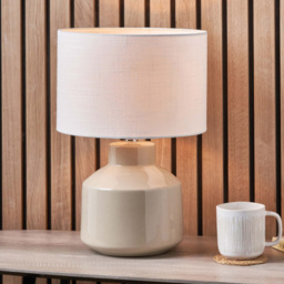 Pacific Lifestyle Nora Cream Crackle Effect Table Lamp - Wilko - thumbnail 3