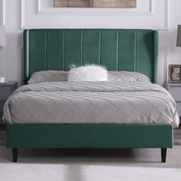 Seconique Double Green Velvet Amelia Bed Frame - Wilko