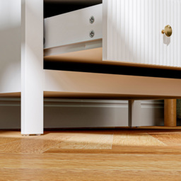Portland 5 Drawer White Fluted Chest of Drawers with Gold Tone Handles - Wilko - thumbnail 4