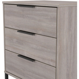 Crowndale Hong Kong 3 Drawer Grey Oak Midi Chest of Drawers Ready Assembled - Wilko - thumbnail 6