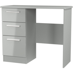 Crowndale Knightsbridge 3 Drawer Grey Gloss and Dusk Grey Vanity Dressing Table Ready Assembled - Size: 80 x 93 x 42cm - Grey Gloss & Dusk Grey - Wilk - thumbnail 4