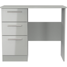 Crowndale Knightsbridge 3 Drawer Grey Gloss and Dusk Grey Vanity Dressing Table Ready Assembled - Size: 80 x 93 x 42cm - Grey Gloss & Dusk Grey - Wilk - thumbnail 3