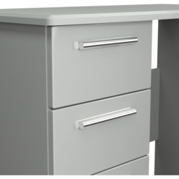 Crowndale Knightsbridge 3 Drawer Grey Gloss and Dusk Grey Vanity Dressing Table Ready Assembled - Size: 80 x 93 x 42cm - Grey Gloss & Dusk Grey - Wilk - thumbnail 6