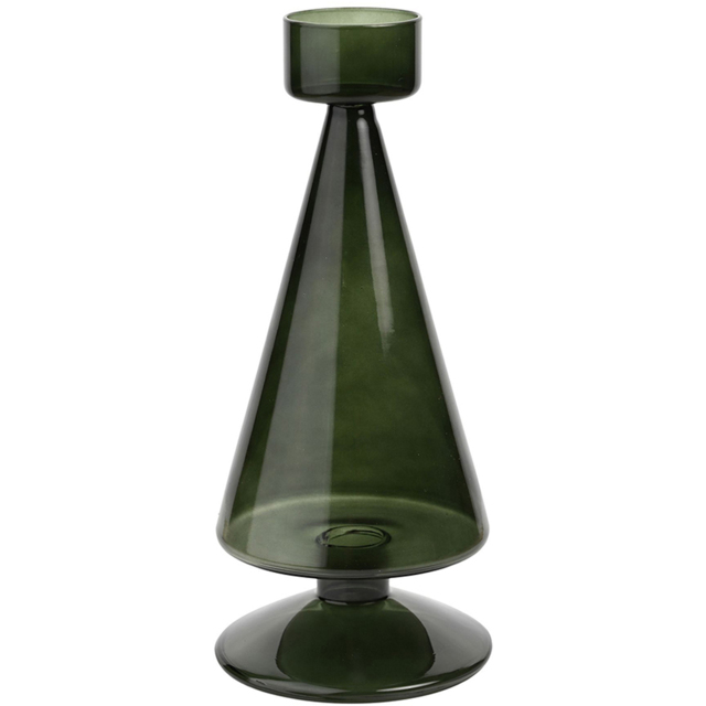 The Christmas Gift Co Tree Shaped Glass Tea Light Holder Large - Size: 23 x 10 x 10cm - Green - The Christmas Gift Co. - Wilko - image 1