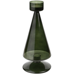The Christmas Gift Co Tree Shaped Glass Tea Light Holder Large - Size: 23 x 10 x 10cm - Green - The Christmas Gift Co. - Wilko - thumbnail 3