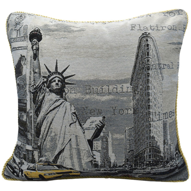 Velosso New York Tapestry Filled Cushion 43 x 43cm 2 Pack - n/a - Wilko - image 1