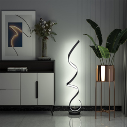 Living and Home Black Spiral Floor Lamp - Size: 131x30x30cm - Wilko - thumbnail 3