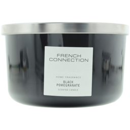 French Connection Black Collection Black Pomegranate Scented Candle - Size: 8.2 x 14.4 x 13.9cm - n/a - Wilko