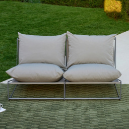 Home Detail Marina 2 Seater Grey Steel Garden Sofa with Cushions - Wilko - thumbnail 1