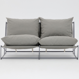 Home Detail Marina 2 Seater Grey Steel Garden Sofa with Cushions - Wilko - thumbnail 4