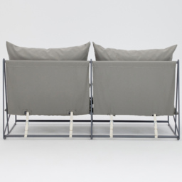 Home Detail Marina 2 Seater Grey Steel Garden Sofa with Cushions - Wilko - thumbnail 5