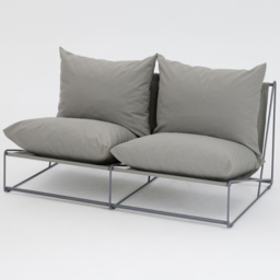 Home Detail Marina 2 Seater Grey Steel Garden Sofa with Cushions - Wilko - thumbnail 3
