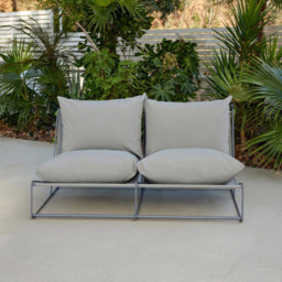 Home Detail Marina 2 Seater Grey Steel Garden Sofa with Cushions - Wilko - thumbnail 7