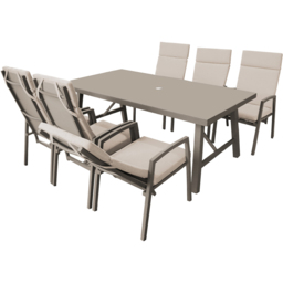 Stowbridge Dining Table and Chair Set Taupe - Size: 6 Seater - Wilko - thumbnail 5