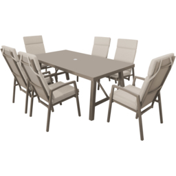 Stowbridge Dining Table and Chair Set Taupe - Size: 6 Seater - Wilko - thumbnail 3
