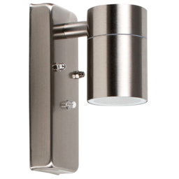 ValueLights Barrow Silver Outdoor Wall Downlight with Dusk till Dawn Sensor - Size: 12 x 17.6 x 17.6cm - Wilko