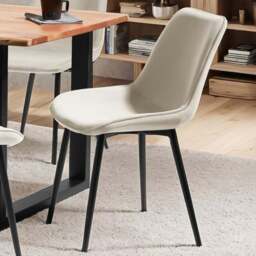 tectake Monroe Set of 4 Cream Velvet Padded Dining Chair - Wilko