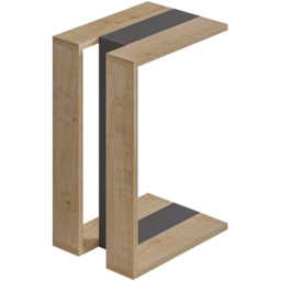 Decortie Muju Oak and Anthracite C Shape Side Table - Size: 57 x 30 x 40cm - Multi - Wilko - thumbnail 3