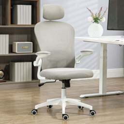 Portland Mesh Office Chair with 4D Lumbar Support - Size: 120 x 64 x 62cm - Grey - Wilko
