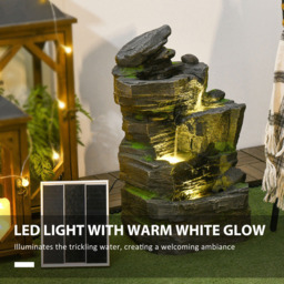 Outsunny Dark Grey Outdoor LED Garden Fountain - Size: 57 x 28 x 34cm - Wilko - thumbnail 6