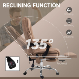Vinsetto Brown Heated Reclining Massage Office Chair - Size: 119 x 67 x 72cm - Wilko - thumbnail 7