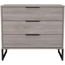 Crowndale Hong Kong 3 Drawer Grey Oak Chest of Drawers Ready Assembled - Wilko - thumbnail 3