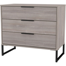 Crowndale Hong Kong 3 Drawer Grey Oak Chest of Drawers Ready Assembled - Wilko - thumbnail 5