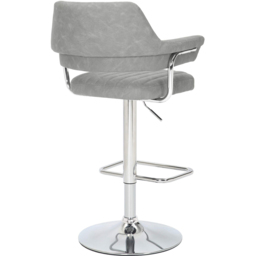 Shankar Cortez Grey Leather Light Bar Stool Set of 2 - Wilko - thumbnail 5
