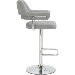 Shankar Cortez Grey Leather Light Bar Stool Set of 2 - Wilko - thumbnail 6