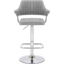 Shankar Cortez Grey Leather Light Bar Stool Set of 2 - Wilko - thumbnail 4