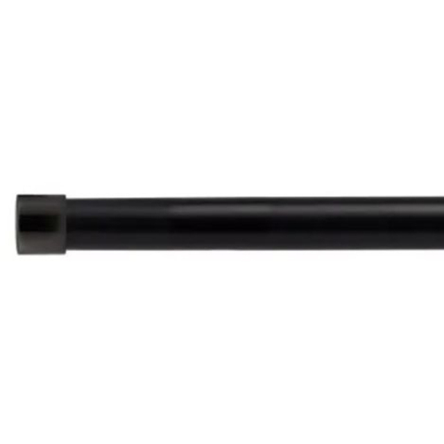 New Edge Blinds Fenton 160-300cm Extendable Black Eyelet Metal Curtain Pole Set - Matt Black - Wilko - image 1