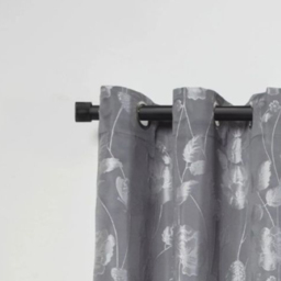 New Edge Blinds Fenton 160-300cm Extendable Black Eyelet Metal Curtain Pole Set - Matt Black - Wilko - thumbnail 3
