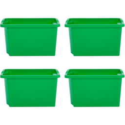Wham 30L Green Stackable Storage Box 4 Pack - Wilko - thumbnail 1