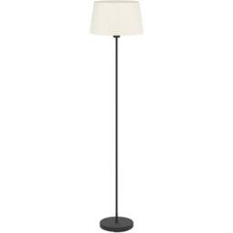 EGLO Febres White Fabric and Black Steel Traditional Floor Lamp - Size: 15.3 x 35 x 153cm - Wilko - thumbnail 1