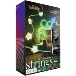 Twinkly 100 RGB Star Shaped LED Smart Transparent Cable USB String Light 6m - Size: 12 x 5.6 x 18cm - n/a - Wilko - thumbnail 3