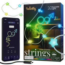 Twinkly 100 RGB Star Shaped LED Smart Transparent Cable USB String Light 6m - Size: 12 x 5.6 x 18cm - n/a - Wilko - thumbnail 4