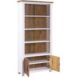 Baumhaus Splash of White 2 Door 4 Shelf White Large Open Bookcase - Wilko - thumbnail 3