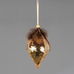 Shatchi Gold Sequin Teardrop Bauble 3 Pack - Size: 25 x 2 x 8cm - Wilko - thumbnail 3