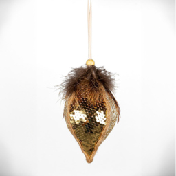 Shatchi Gold Sequin Teardrop Bauble 3 Pack - Size: 25 x 2 x 8cm - Wilko - thumbnail 4