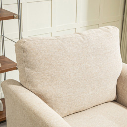 HOMCOM Modern Cream Linen Fabric Accent Chair - Size: Single - Yellow - Wilko - thumbnail 4