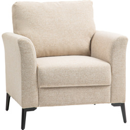 HOMCOM Modern Cream Linen Fabric Accent Chair - Size: Single - Yellow - Wilko - thumbnail 3