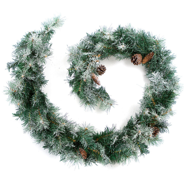 Best Artificial Christmas Garland with Frosted Colorado Pine and Spruce Tips 180cm - Green - Wilko - image 1